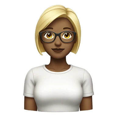 blonde girl with short hair glasses light vr sticker