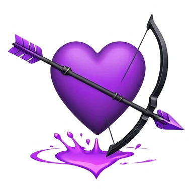 Black heart with arrow and purple  sticker