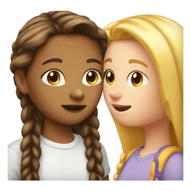 White teen girl is talking with white teen girl sticker