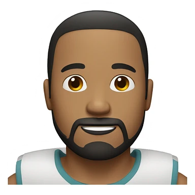 full Man with short black hair and goatee beard sticker