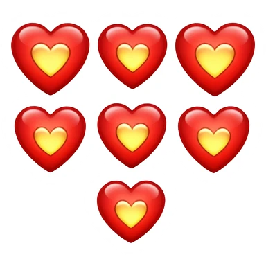 Red hearts glimmering loghts sticker