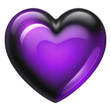 Black heart with purple inside  sticker