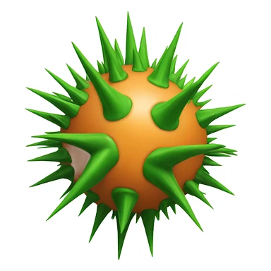 An orane ball with green spikes  sticker