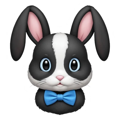black bunny with blue bowtie sticker