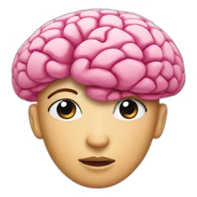 cerebro rosa sticker