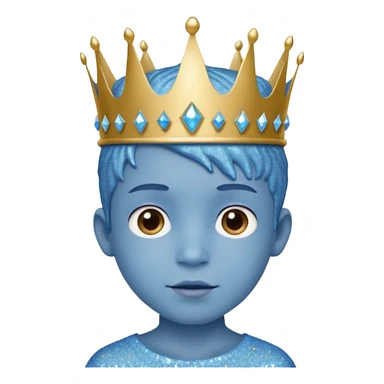 blue Boy glitter crown sticker