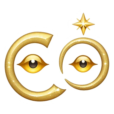 sparkling wink and blink symbols, no face sticker