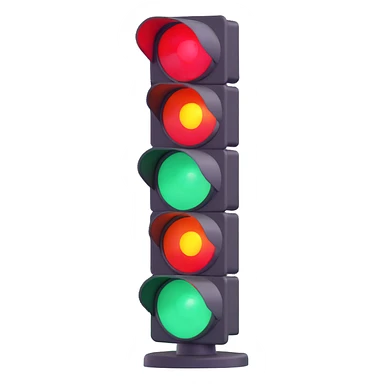 red traffic light, close-up sticker