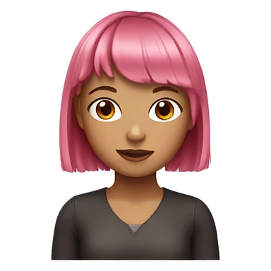 Girl with brown hair, pink bangs with highlights  sticker