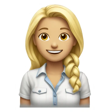 smiling blonde girl in shirt sticker