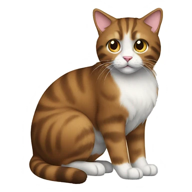 furry cat, brown tail, full body sticker