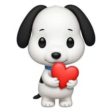 snoopy con un corazón entre los brazos  sticker