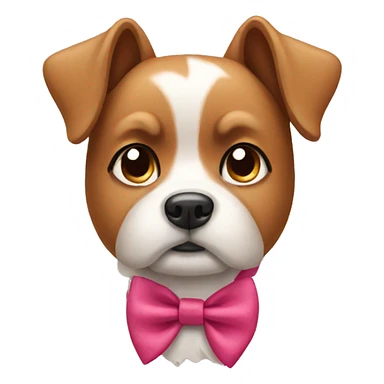 Dog wearing bows sticker
