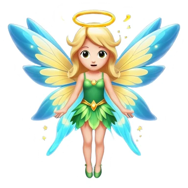 fairy character startled with glowing wings flare sticker