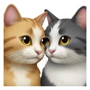two cats with tails that make a heart sticker