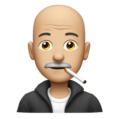 Bald man smoking a cigarette  sticker