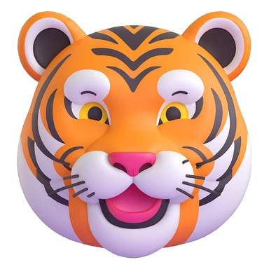 happy tiger face sticker
