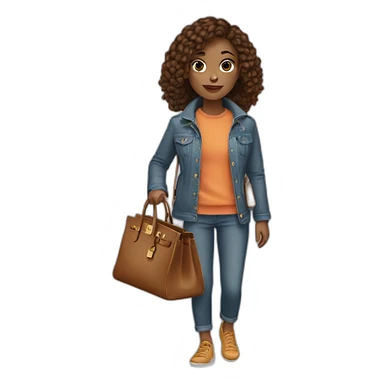 girl with Birkin bag sticker