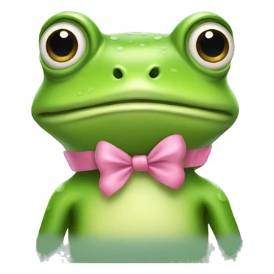 Frog with pink bow on the head sticker