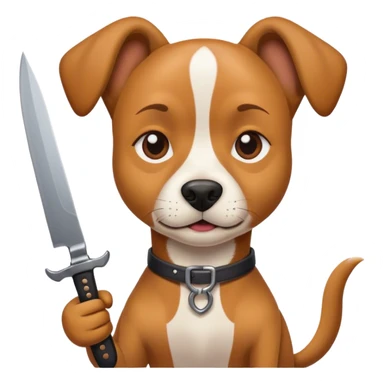 the dog with knife sticker