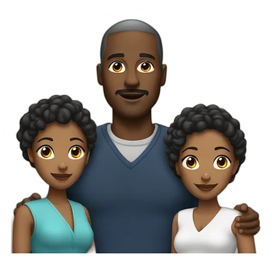 Black man with two black women  sticker