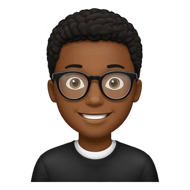 Black boy. Black glasses sticker