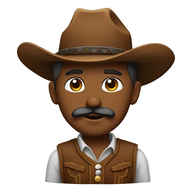 Cowboy with a mustache sticker