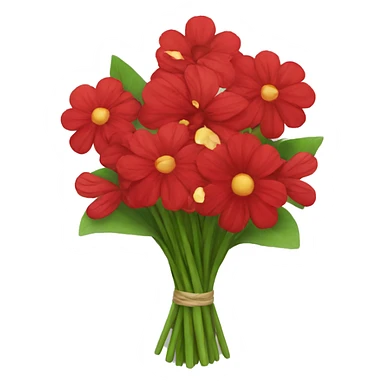 red flower bouquet  sticker