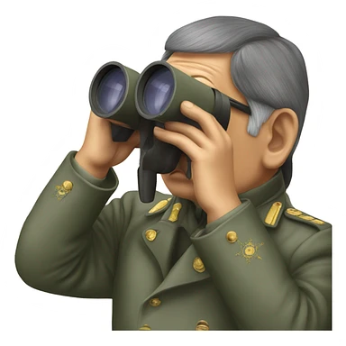 photorealistic Nazarbayev looks through binoculars
 sticker