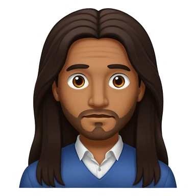 Antonio Te Maioha with dark brown long hair sticker