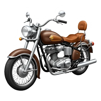 Draw a classic cruiser motorcycle with chrome details & leather seat. sticker