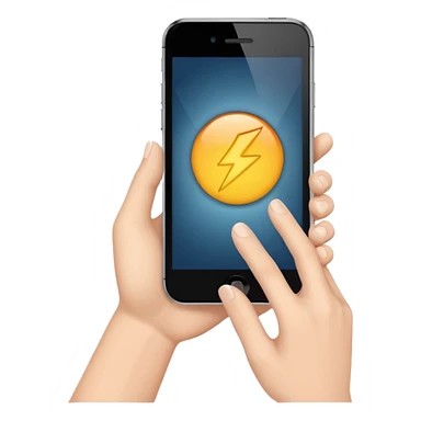 a hand holding a phone taking a picture with flash sticker