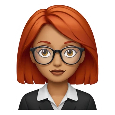 Una mujer con pelo rojo y lentes trigueña sticker