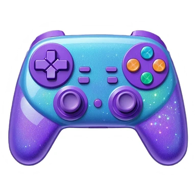 glitter purple and cian control game sticker