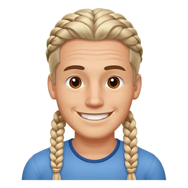 A white ton skin man with braided hair sticker