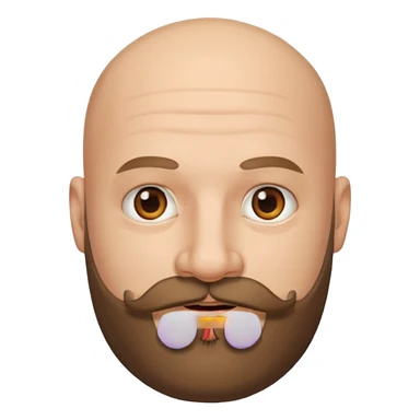 bald man with beard and mustache sticker