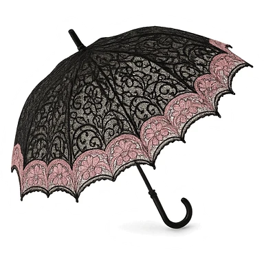 black and pink lace parasol sticker