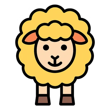 colored sheep icon sticker
