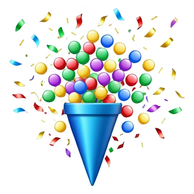 party popper emoji with vibrant confetti bursting out sticker
