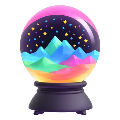 aurora crystal ball with sparkling stars inside sticker