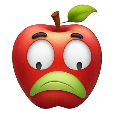 Sad apple sticker