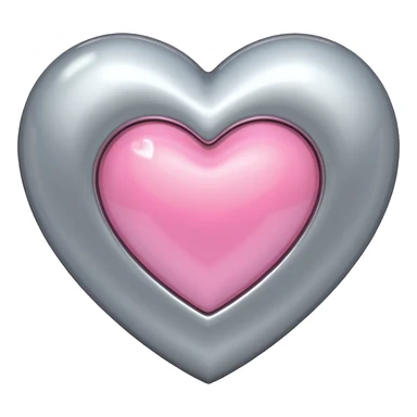platinum heart with one mini pink heart inside of it  sticker