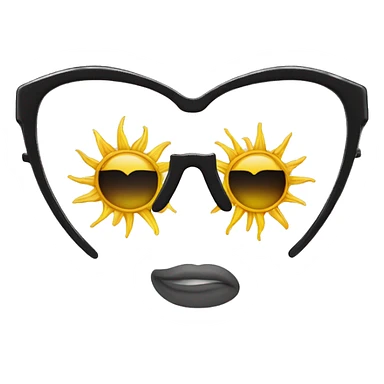 heart shaped sun glasses sticker