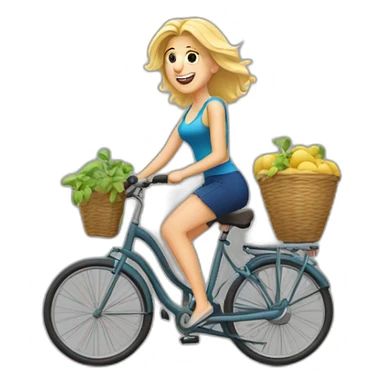 Une blonde sur un vélo avec epagneul sticker