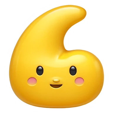 three-dimensional resin desktop icon, chunky and cute, yellow sticker