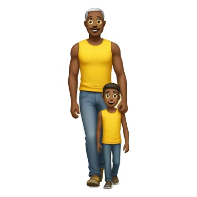 father and son yellow sticker