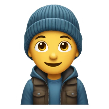 smiling boy with beanie sticker