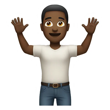 A black man with his hands up sticker