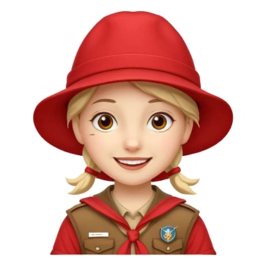 scout girl with red scout hat sticker