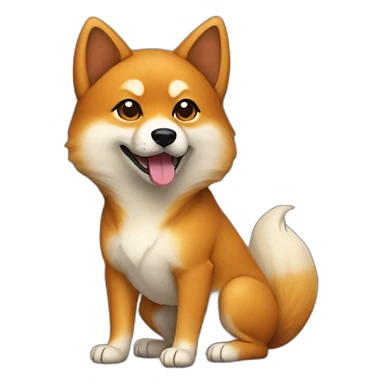 Renard sur un Shiba inu sticker